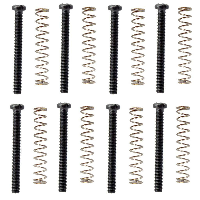 8 Pieces Metal Humbucker Double Coil Pickup Frame Ring Mounting Screws Springs suit for Electric Guitar Accessory (Black) Black