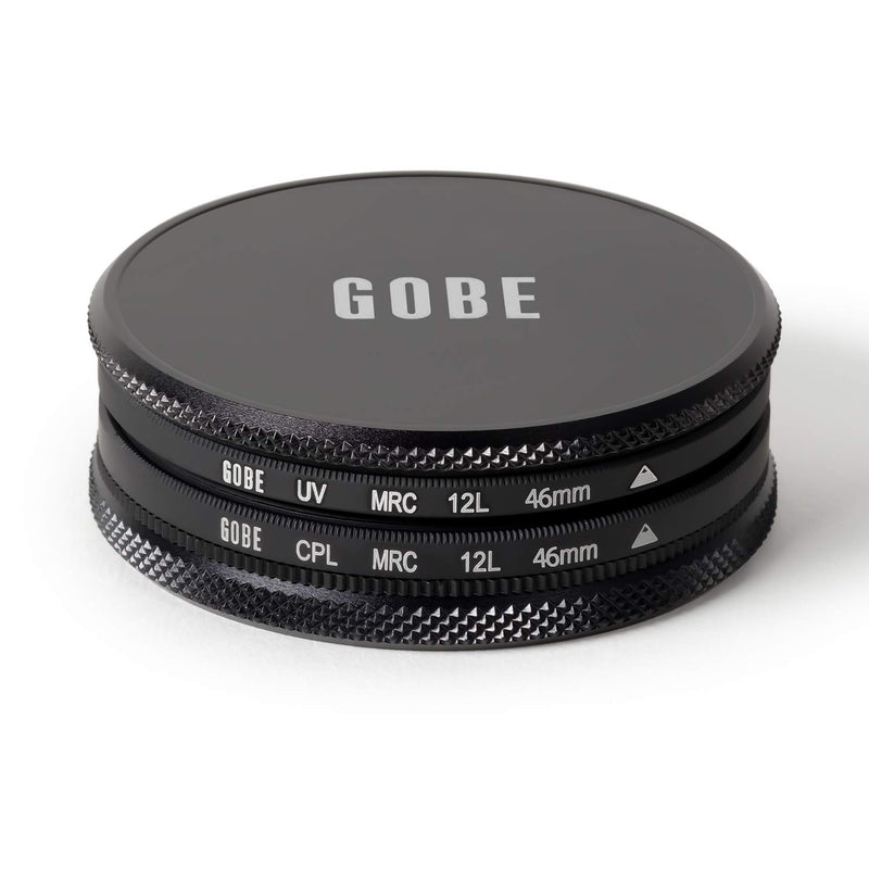 Gobe 46mm UV + Circular Polarizing (CPL) Lens Filter Kit (1Peak)
