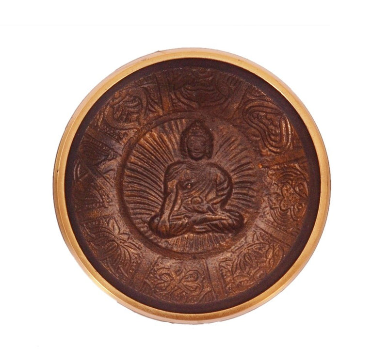 Purpledip Handmade 4 Inches Bell Metal Tibetan Buddhist Singing Bowl Musical Instrument For Meditation (11079)