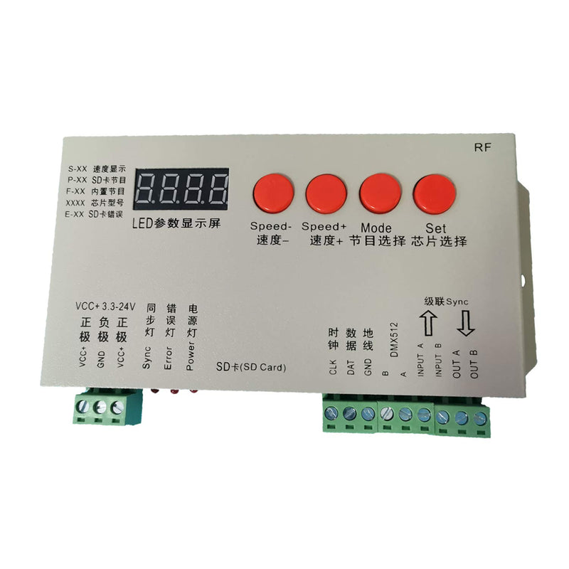 CLAUTOP K-1000S WS2812B APA102C SK6812 WS2811 WS2801 UCS1903 RGB Led Strip 2048 Pixels Controller DC5-24V Addressable Programmable Controller with SD Card