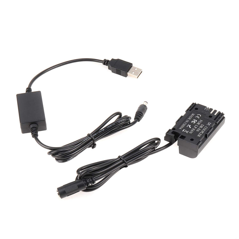 [AUSTRALIA] - Foto4easy LP-E6 DC Coupler Dummy Battery with 5V 2A USB Cable for Canon EOS 5D 5DS 6D 7D 70D 80D 5D Mark II 7D Mark II EOS R DSLR Cameras 