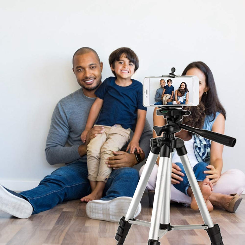 41" Extendable Tripod Stand, 3 in 1 Professional Camera Holder with Phone Clip Tripod Adjustable Tripod with Portable Bag for Mobile Phone Tripod Stand Holder, Maximum Load 1.5kg