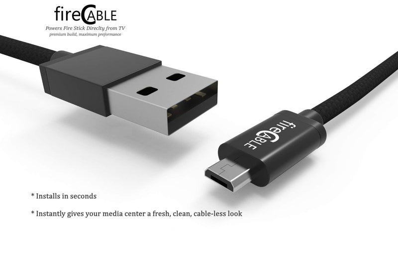TV Powered USB Charging Cable for Firestick (Eliminates Messy Hanging Cables from TV)