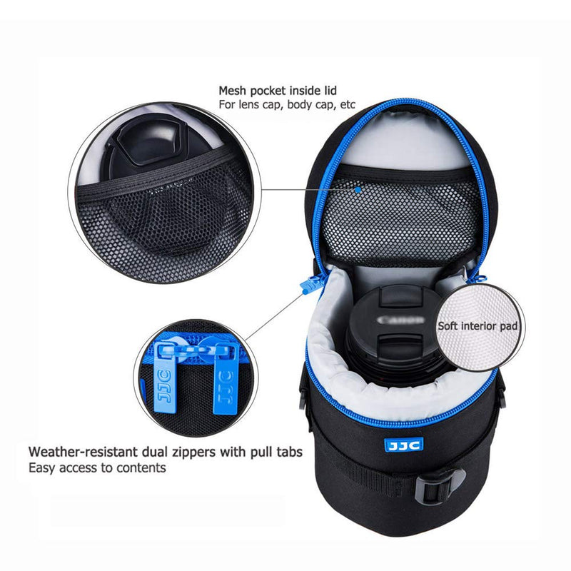 [AUSTRALIA] - JJC Camera Lens Pouch Case for Canon EF 50mm f1.2/ EF 24-70mm EF 70-300mm Tamron SP 70-300mm & More, Zipper Polyester Lens Protective Bag Interior Size 3.94x7.17” XL 