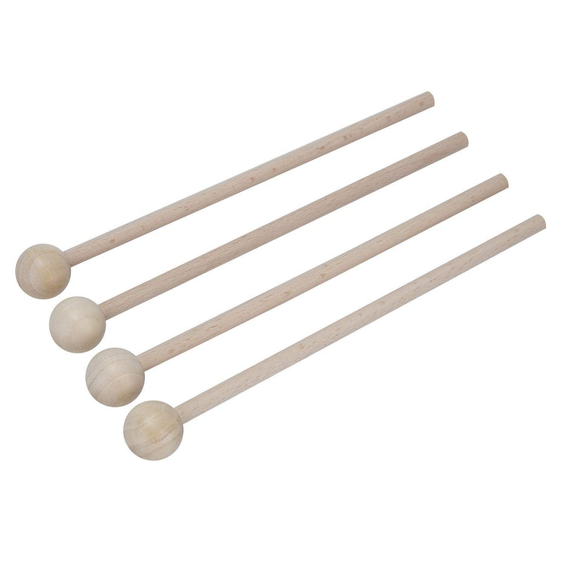 2 Pairs(4 pcs) Wood Mallets Percussion Sticks Round Head Hammer for Energy Chime Xylophone Wood Block and Bells (woodern-bass) woodern-bass