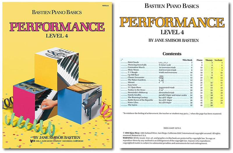 Bastien Piano Basics Level 4 Learning Set By Bastien - Lesson, Theory, Performance, Technique & Artistry Books & Juliet Music Piano Keys 88/61/54/49 Full Set Removable Sticker