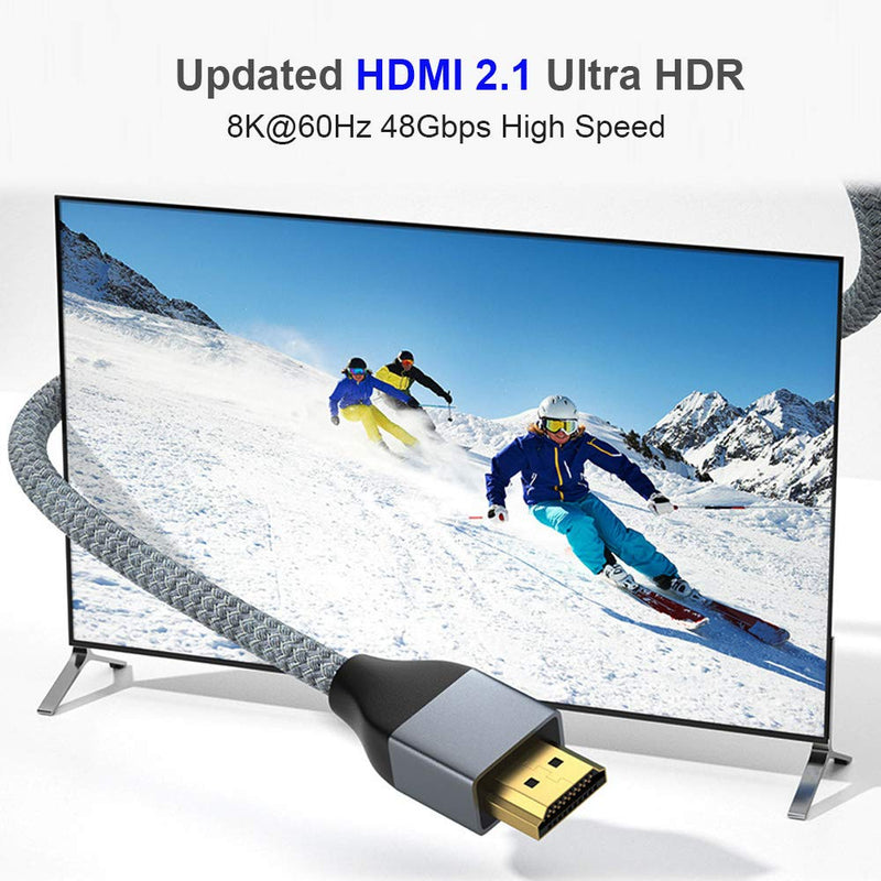 QCEs HDMI 2.1 Cable 10FT, 8K HDMI Cable 48Gbps 2.1 Ultra High Speed HDMI Cord 8K60Hz 4K120Hz eARC HDR10 HDCP 2.3 Compatible with Playstation 5 PS5/4, Nintendo Switch, Xbox Series X, Apple TV, Roku, LG