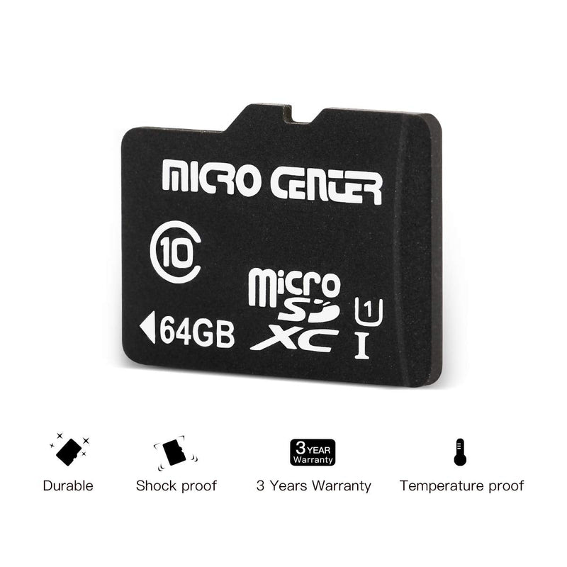 Micro Center 64GB Class 10 MicroSDXC Flash Memory Card with Adapter for Mobile Device Storage Phone, Tablet, Drone & Full HD Video Recording - 80MB/s UHS-I, C10, U1 (5 Pack) 64GB - 5 pack