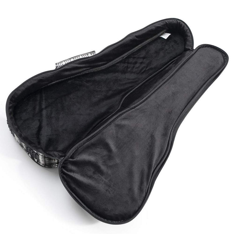 Hola! Music Heavy Duty TENOR Ukulele Gig Bag (up to 27 Inch) with 12mm Padding, Black&White