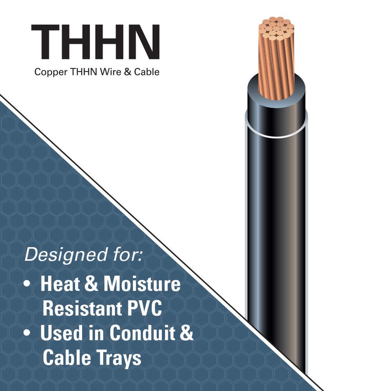 Woods 22964151 50 ft. 12 Black Stranded THHN Wire