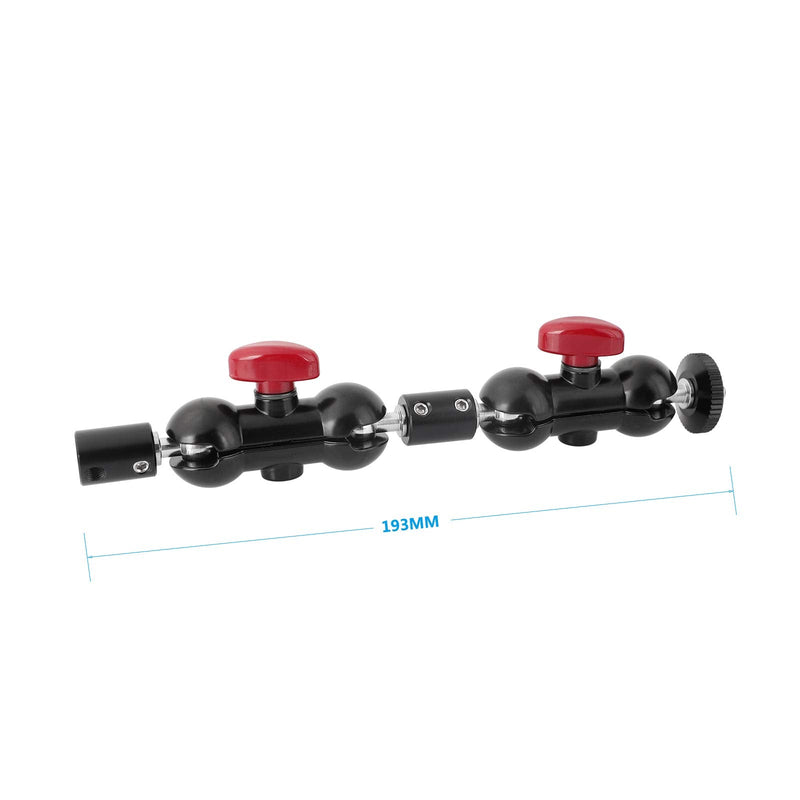 CAMVATE Dual Mini Ball Head Extension Arm with 1/4"-20 Male & Female Mounting Threads