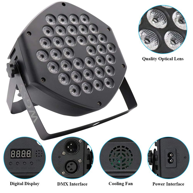 [AUSTRALIA] - WGSS Stage Lights for DJ, 36x1W LED RGB 7 Channel DMX and Remote Control Lighting Uplights Indoor with Sound Activated for Disco Party&Wedding Concert Light（1pack） 1 pack 