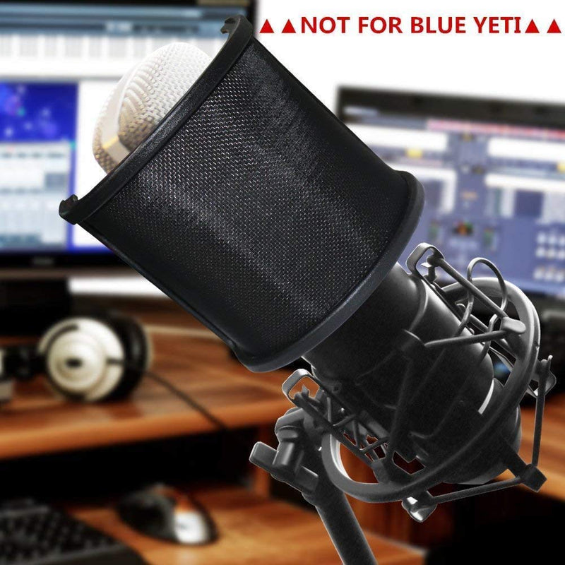 Pop Filter,PEMOTech [Upgraded Three Layers] Metal Mesh & Foam & Etamine Layer Microphone Pop Filter,Microphone Windscreen Cover,Handheld Mic Shield Mask for Vocal Recording,Youtube videos,Streaming
