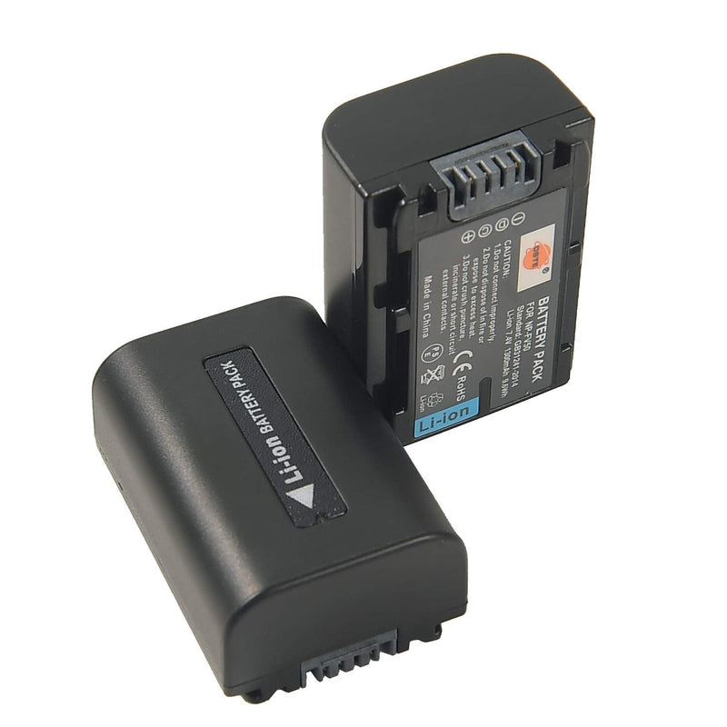 [AUSTRALIA] - DSTE Replacement for 2X NP-FV50 Battery + Rapid Dual Charger with Micro USB Cable Compatible Sony HDR-CX380 430V 900 580V 760V HDR-PJ540 650V HDR-PV710V 810 HDR-TD30V FDR-AX100 as NP-FV30 40 