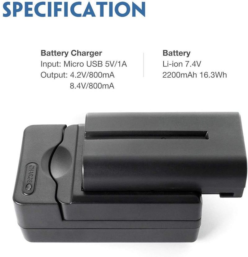 Sony Battery Set, NP-F550 Battery + NP-F550 Charger Adapter for Sony CCD-RV100 CCD-RV200/SC5/SC9/TR1/TR215/TR940/TR917 Camera as NP-F330/F530/F570