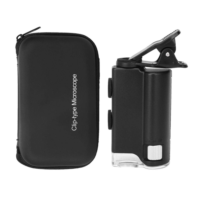 753 60-100X Clip-on Microscope with LED Light, Portable Magnifier Loupe Pocket Magnifying Lens Glass for Universal Mobile Phones, Mini Plus Pocket Microscope Lighted