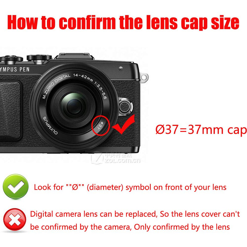em10 Lens Cap for Olympus e-m10 iv e-pl7 w/ m.zuiko 14-42mm Lens, Compatible for Panasonic LUMIX G 12-32mm Lens [2-Pack]