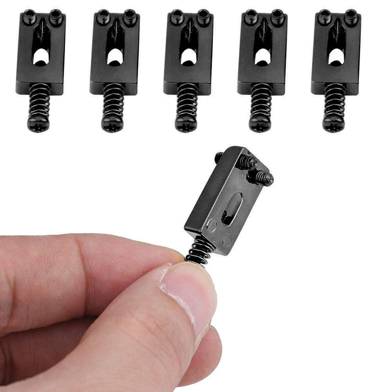 6 Pcs Electric Guitar Tremolo Saddles Bridge for Electric Guitar Replacement with Wrench Black