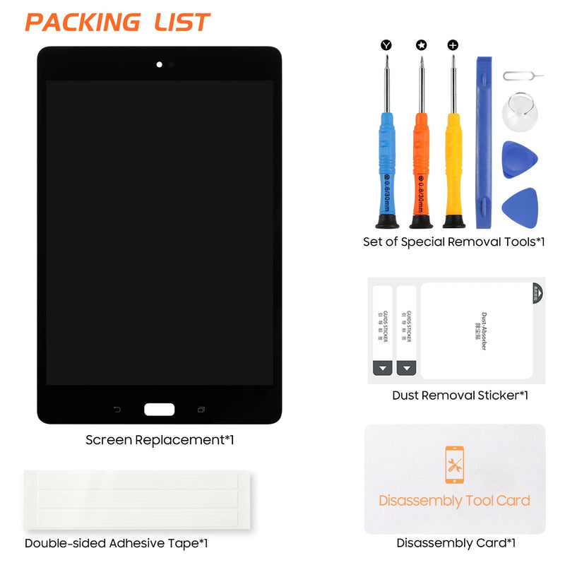 Screen for Asus ZenPad Z8s Screen Replacement for ASUS ZenPad Z8 2017 Tablet LCD Screen ZT582KL P00J Verizon Touch Display Digitizer Assembly Repair Parts（Black）