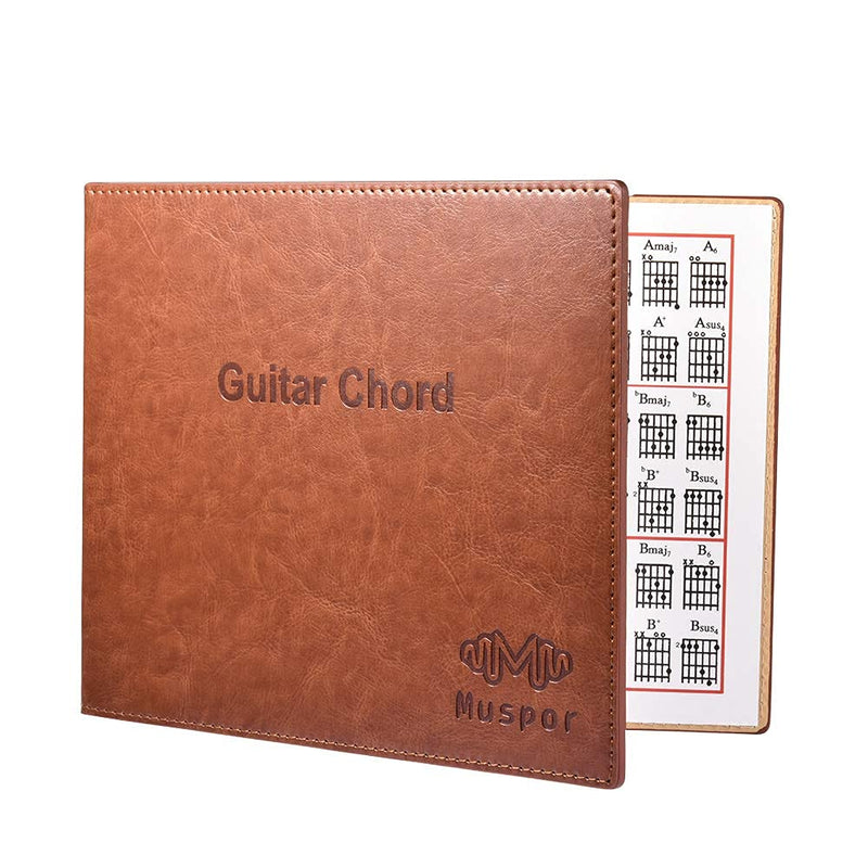 Alnicov Guitar Chord Book PU Leather Portable Paperback Book for 6 String Tablature Guitarra Finger Exercise