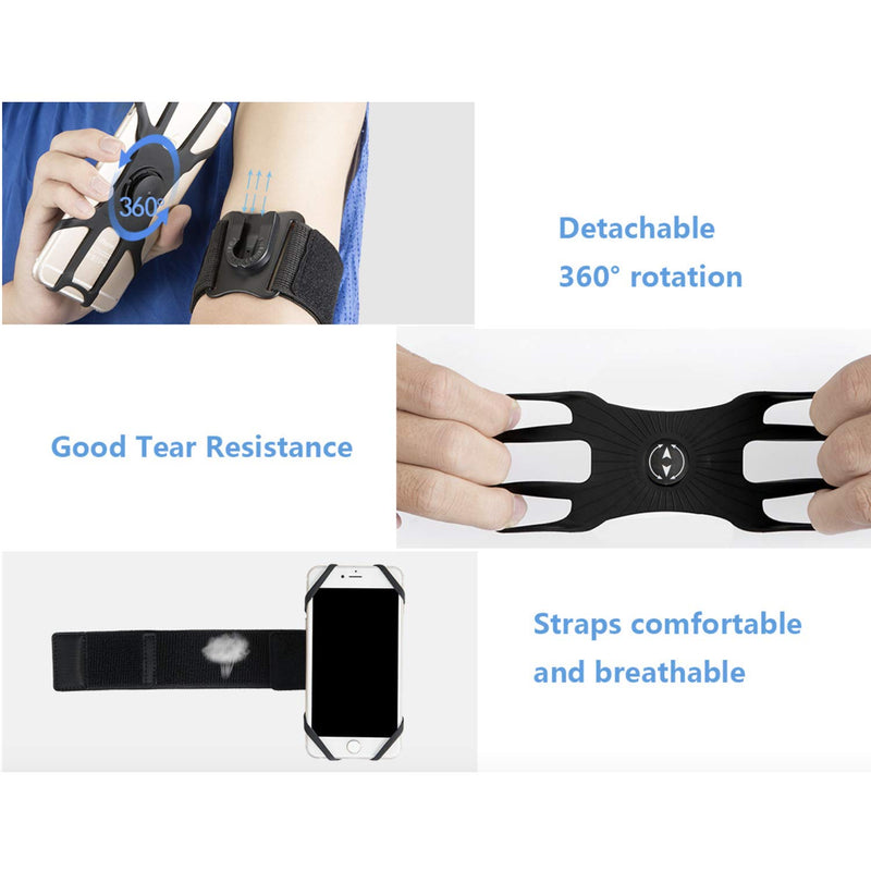 Sancore 2in1 Phone Armband Running Wristband Phone Holder, Detachable Running Accessories Cycling Fishing Walking Strap for iPhone 11 12 Pro Max Mini XS Plus, Galaxy S20 Ultra S10 Note 20 10 ect