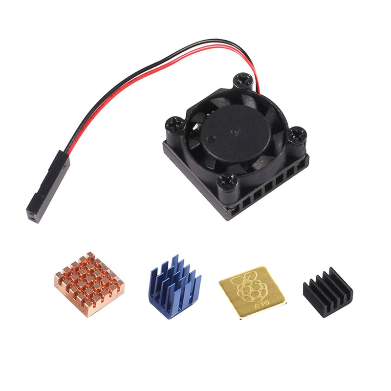 ALAMSCN Aluminum Heat Sink Single Cooling Fan for Raspberry Pi 4 RPi Mini Cooling Fan with Heatsink Set for Raspberry Pi 4 Model B, 3B+/Pi 3 B/Pi 2 B