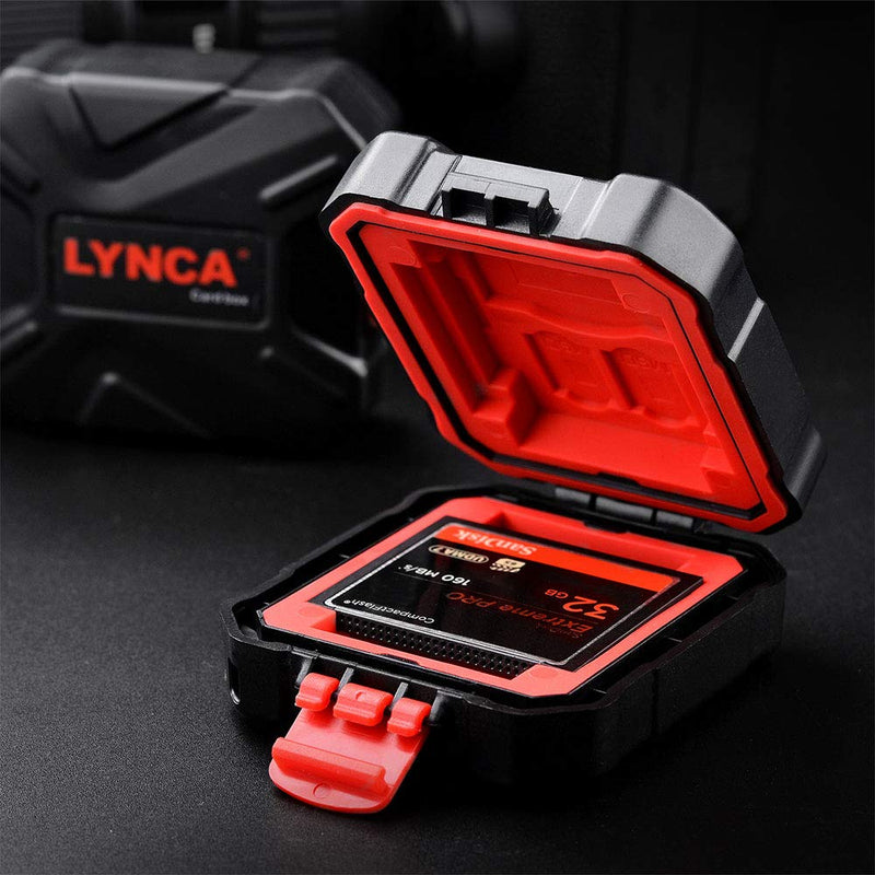 LYNCA Memory Card Case Holder, Memory Card Hard Protector Case Professional Water-Resistant Anti-Shock Camera Card Storage Box for 3 SD Cards 2 TF/Micro SD Cards 2 CF Cards 2 XQD Cards