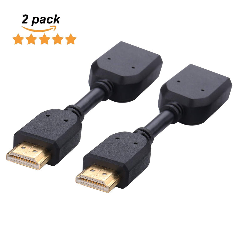 HDMI Extension Cable - iGreely Gold Plated 4" HDMI Male to Female Extender Adapter Supports 4K & 3D for Google Chrome Cast, Fire TV Stick, Roku Stick Connection to TV 2Pack