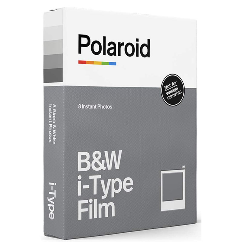 Polaroid Black & White i-Type Instant Film (8 Exposures) + Black Album - Holds 32 Photos + Cleaning Cloth