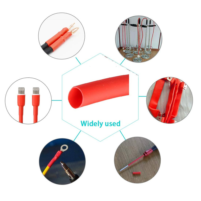 Heat Shrink Tubing, 2:1 Sleeving Wrap Cable Wire Electric Insulation Heat Shrinkable Tube Red 16Ft Length (Dia 40mm / 1.6") Dia 40mm / 1.6"