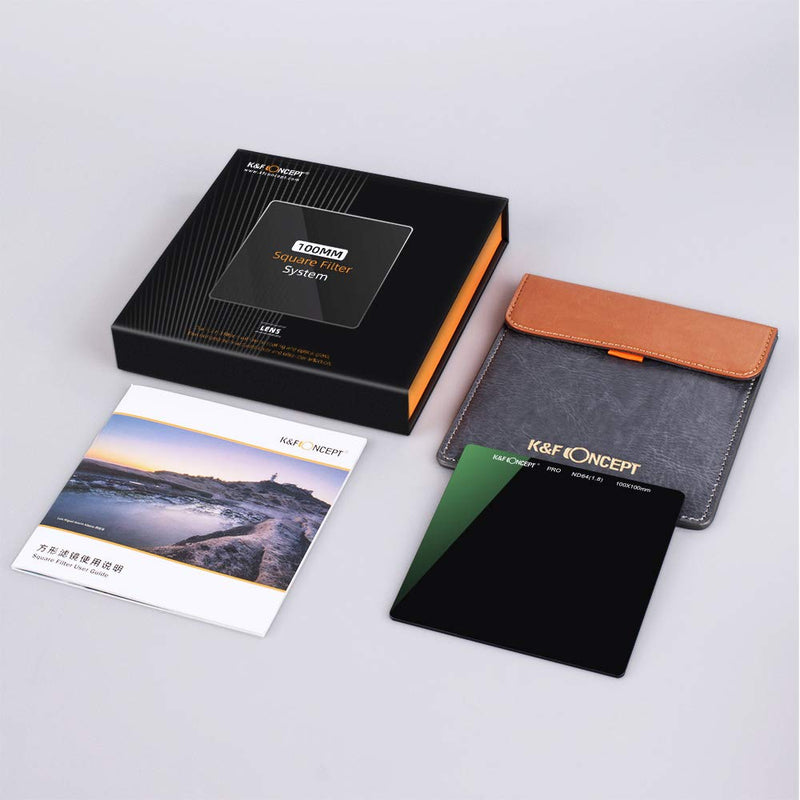 K&F Concept 100 x 100mm ND64 (6 Stop) Square Filter Ultra Slim HD 28 Multi-Layer Coatings Neutral Density Import AGC Optical Glass