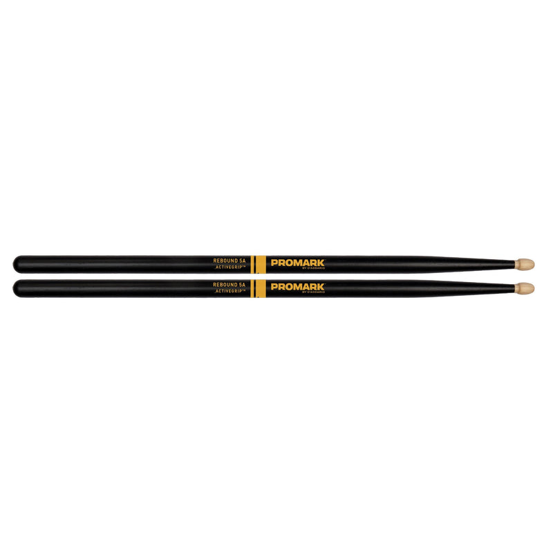 Promark ActiveGrip Forward Drumsticks, Acorn Tip, Black, Rebound 5A