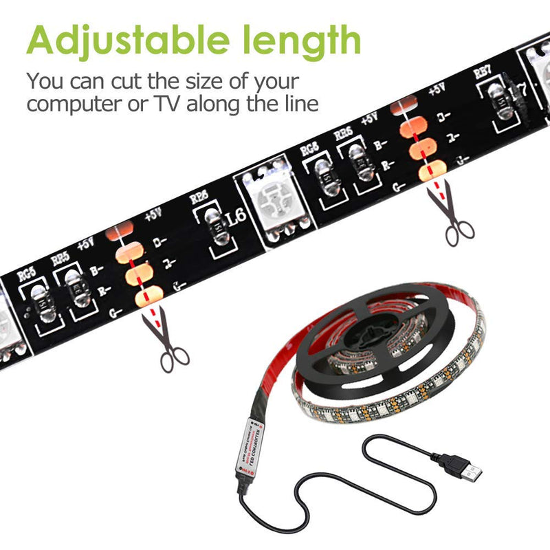 [AUSTRALIA] - Led Strip Lights 6.56ft for 40-60in TV USB Backlight Kit with Remote, 16 Color 5050 Bias HDTV, for 40-60 