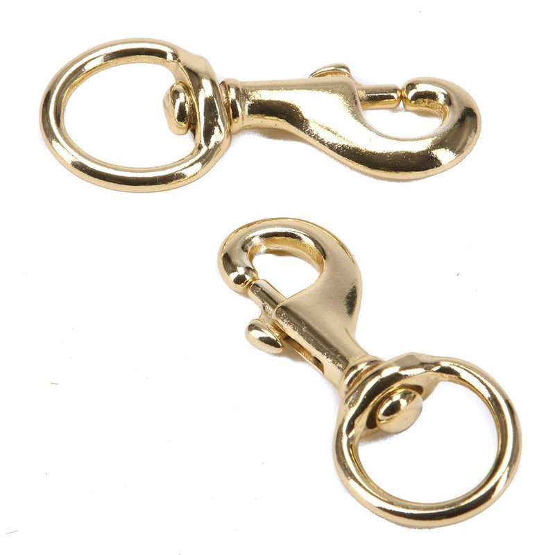 Ravenox Snap Hooks Heavy Duty |(Brass Plated)(1" x 2-Pack) | 1-inch Swivel Snaps | Keychain Clip with Eye Bolt | Swivel Hook, Bolt Snap for Scuba, Flagpoles, Horse Leads, Leashes | Rope Hardware Brass Plated 2 Pack
