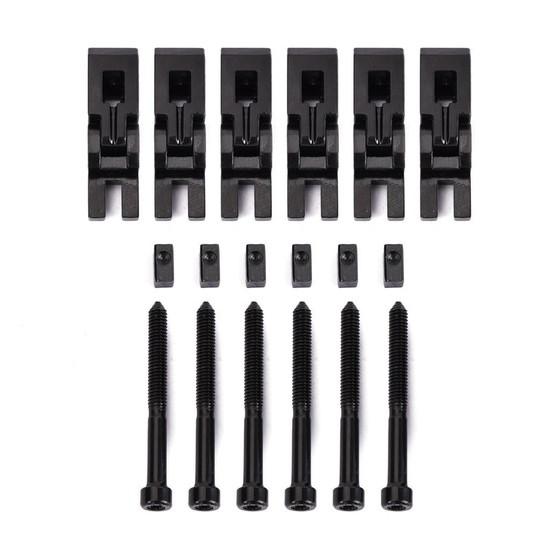 Alnicov Set of 6 Double Locking System Tremolo Locked Saddles for Floyd Rose Guitar with String Lock Screws