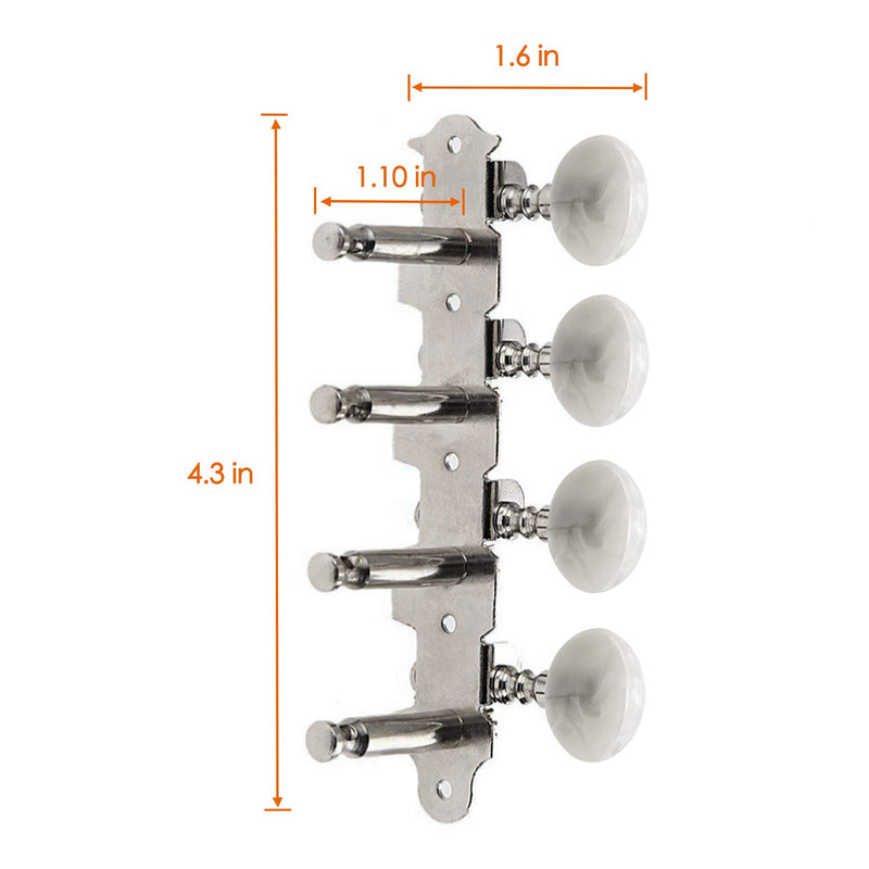 Mandolin Tuning Pegs, Open Knob, Clear Ends, Round Heads, Mandolin Tuning Machine, for 8 Strings Musical Instruments, Double Hole 4L 4R Mondolin Clear-open