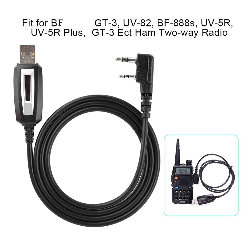 Walkie Talkie USB Programming Cable,Two-Way Radio Program Cord with CD Driver for GT-3, UV-82, BF-888s, UV-5R, UV-5R Plus, GT-3 Ect, etc