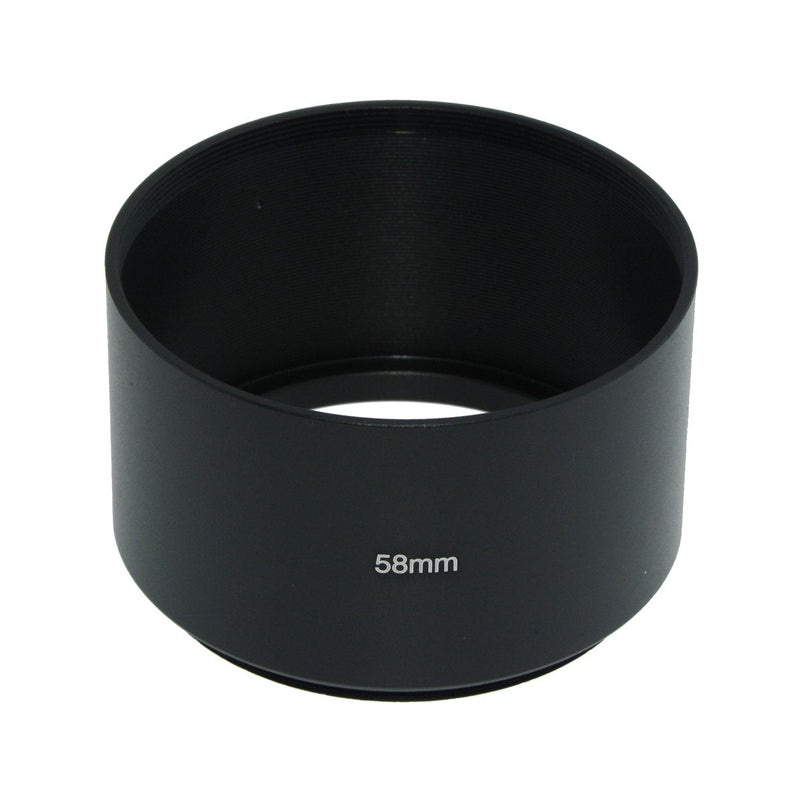 SIOTI Camera Long Focus Metal Lens Hood with Cleaning Cloth and Lens Cap Compatible with Leica/Fuji/Nikon/Canon/Samsung Standard Thread Lens 58mm
