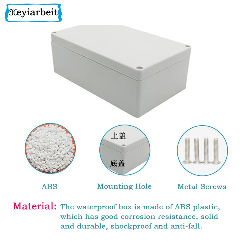 Heyiarbeit ABS Plastic Dustproof Waterproof IP67 Junction Box Universal Electrical Project Enclosure 3.27" x 3.19" x 2.20" 83x81x56mm