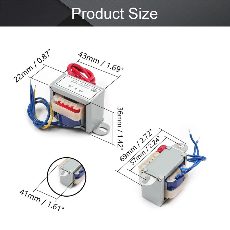 Fielect Power Transformer Double Phase Input AC 220V 50Hz to Output AC 6V 5W Control Transformer for Lighting Power Supplies, Audio Equipment etc. Various Small Power Supplies 1Psc EI41 6V 5W Double Phase