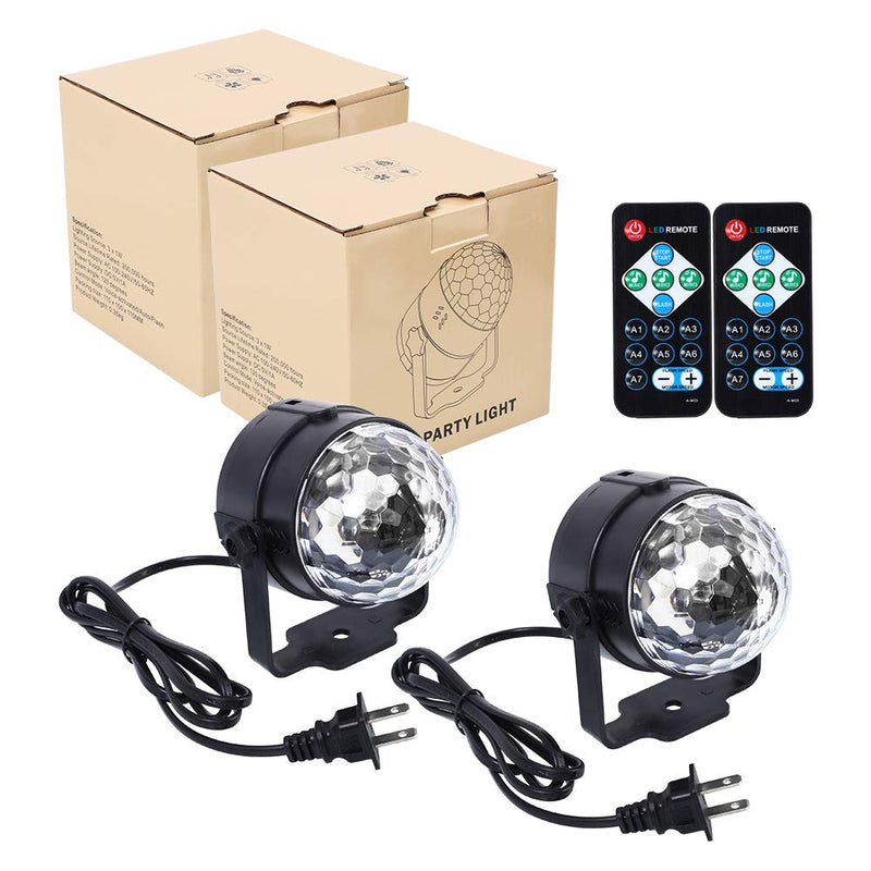 [AUSTRALIA] - Litake Party Lights Disco Ball Strobe Light Disco Lights, 7 Colors Sound Activated with Remote Control Dj Lights Stage Light for Festival Bar Club Party Wedding Show Home-2 Pack 