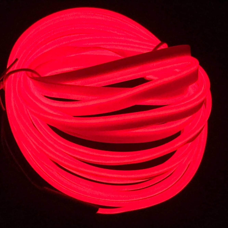 [AUSTRALIA] - M.best Neon Light El Wire for Automotive Car Interior Decoration with 6mm Sewing Edge (5M/15FT, Red) 5M/15FT 