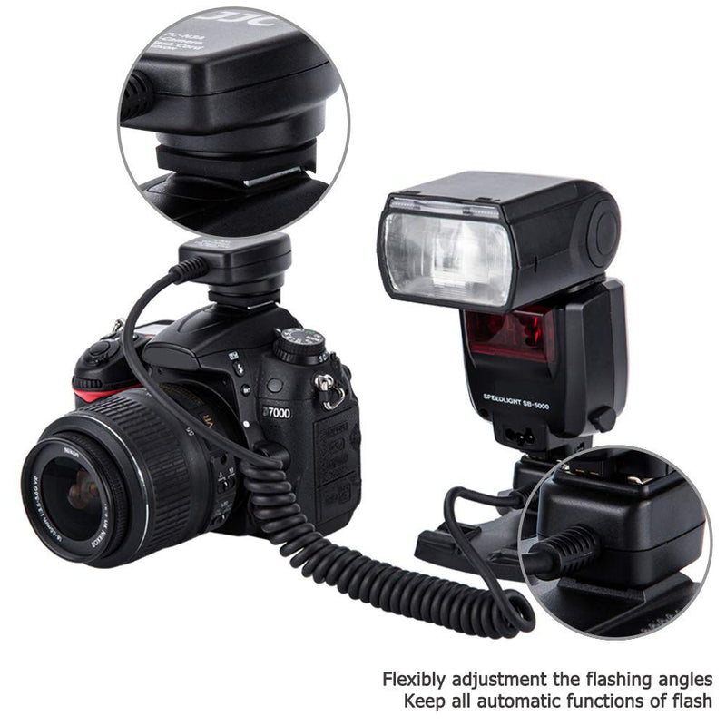 [AUSTRALIA] - Flash TTL Cord JJC Off-Camera Flash Hot Shoe Cord for Nikon Z5 Z6 Z6II Z7 Z7II D6 D5 D780 D850 D810 D750 D500 D7500 D7200 D5600 D5500 D5300 D3500 D3400 Replaces Nikon SC-28 Cord -1.3m 
