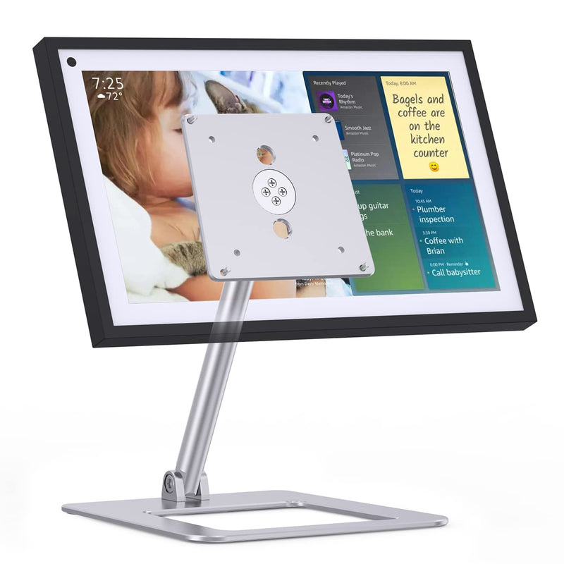 Almoz Tilt Stand for Show 15, Raise Up to 7" from Desk, Rotate 360° Vertically, Desktop Show 15 Mount with Sturdy Aluminum Materia and Stable Big Base, Black (Metallic) metallic