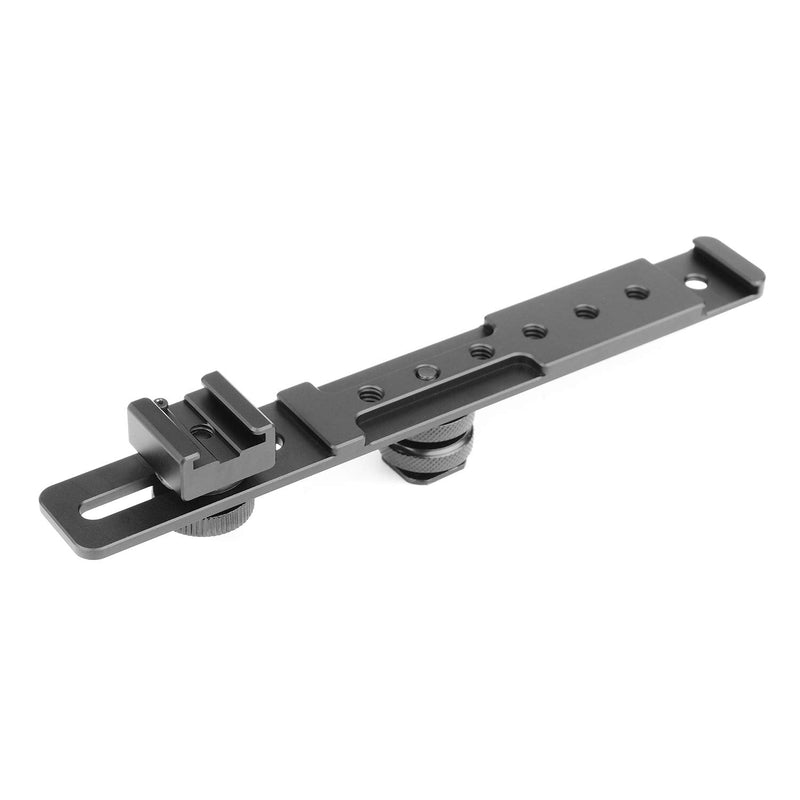 [AUSTRALIA] - ChromLives 8'' Cold Shoe Extension Bar, Flash Straight Bracket, Camera Dual Mount Flash Bracket Compatible with Nikon Canon Sony Olympus DSLR Camera Camcorder DV Dual camera mount 