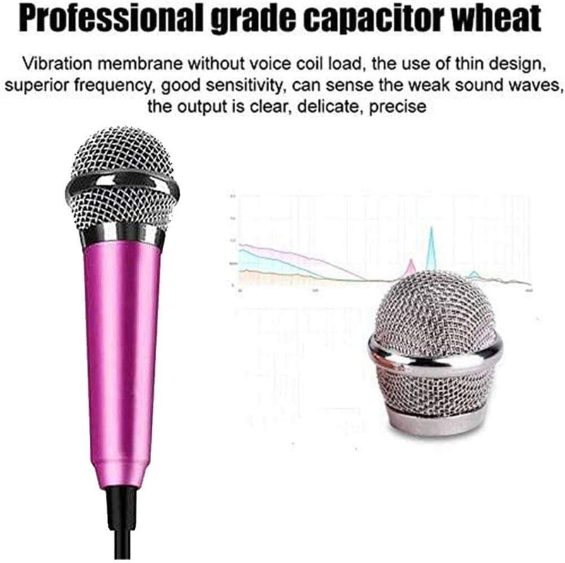 Mini Portable Vocal Microphone for Mobile Phone, Computer, Tablet, Recording Chat and Singing(Rose Pink) Rose purple