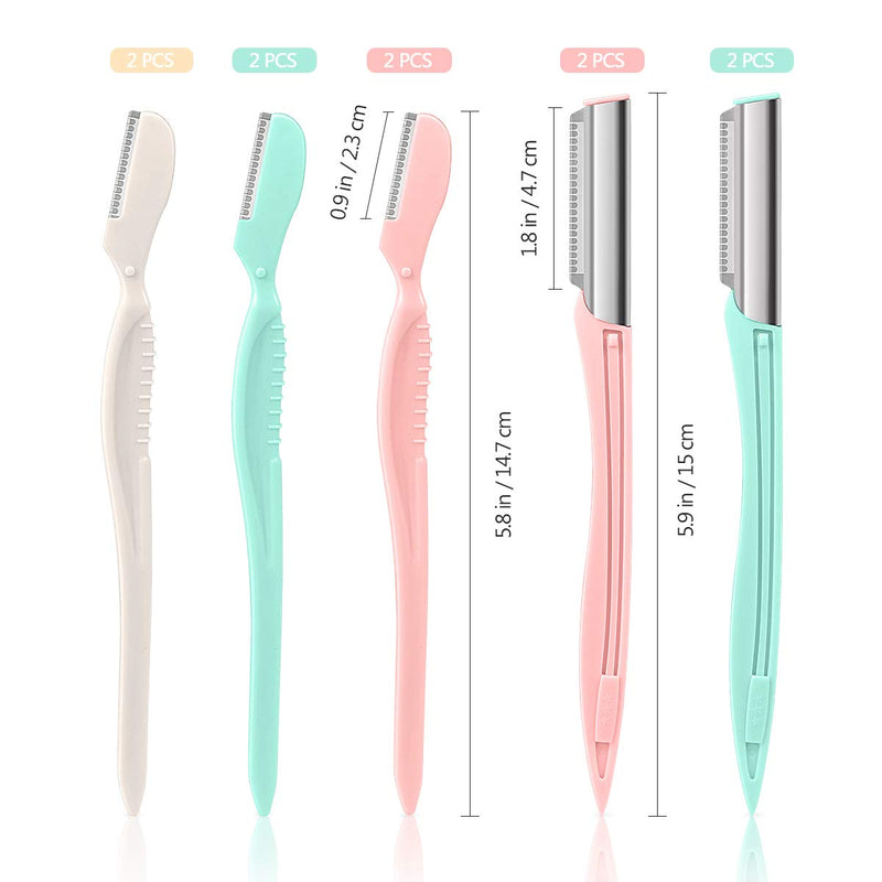 Lurrose Eyebrow Razors Shavers, Facial Hair Trimmer for Women and Men, Multipurpose Exfoliating Eyebrow Shapers, 10PCs As Shown