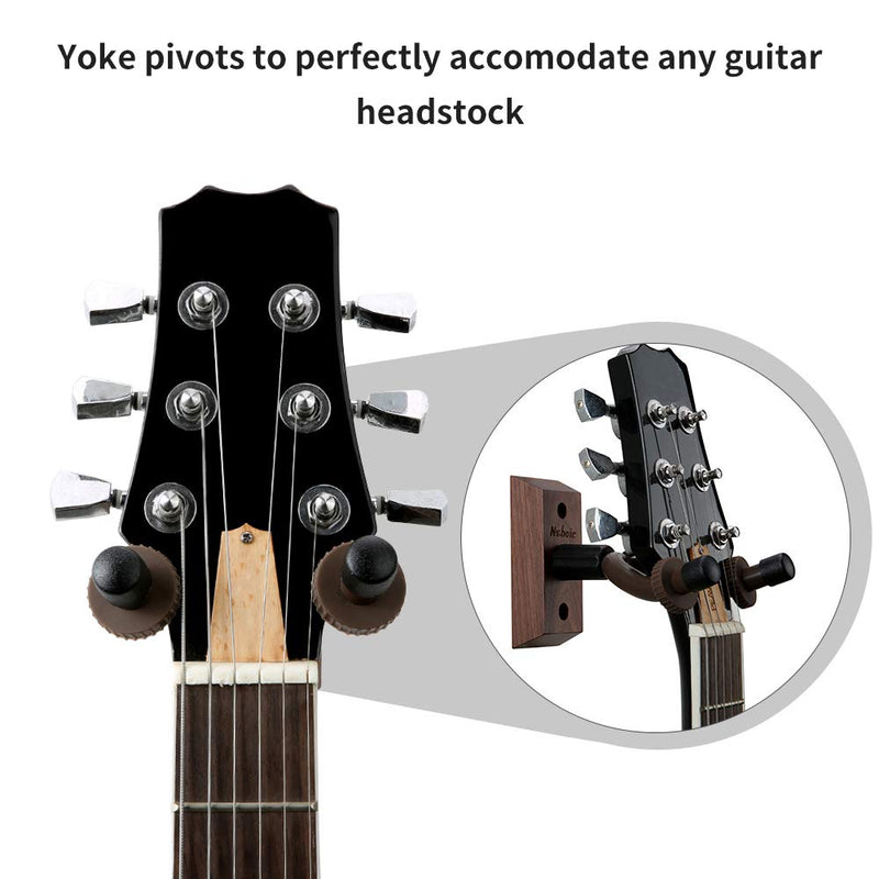 3 Pack Guitar Wall Mount, Neboic Wood Guitar Wall Hanger, Guitar Hook, Guitar Accessories for Acoustic Electric Bass Guitar Ukulele Banjo Mandolin Black
