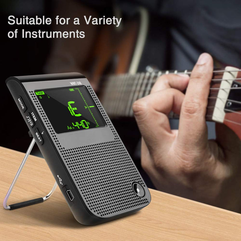 LEKATO Metronome Tuner Tone Generator 3 in 1 Function Digital Metronome Mini Portable USB Rechargeable Multifunctional for Musician Guitar, Piano, Trumpet, Pipes, All Instruments
