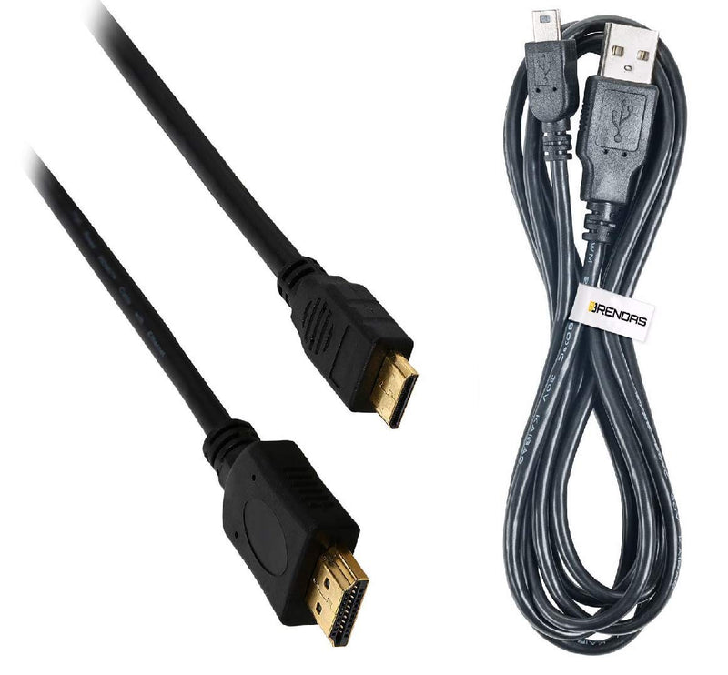 BRENDAZ Compatible HDMI and USB Cable kit for Canon VIXIA HF R800 Camcorder, Vixia HF G50 4K Camcorder - High Speed HDMI to Mini HDMI Cable 4K and Mini USB Cable USB 2.0 Data Charging Cord, 6-Feet.